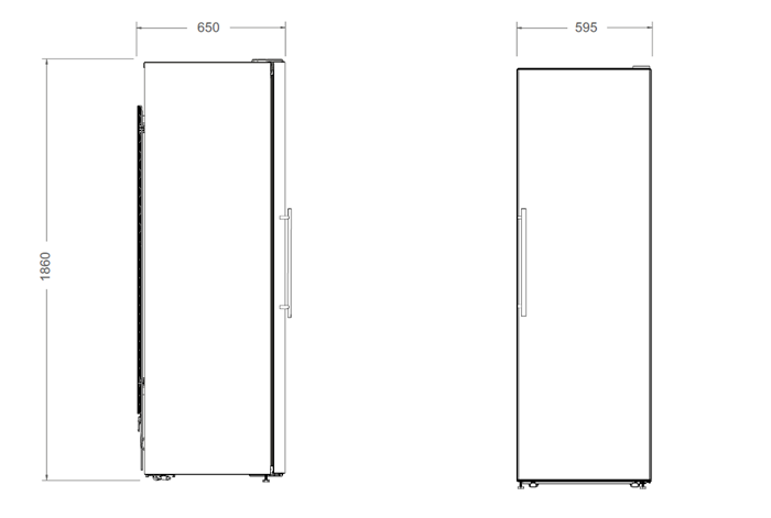 60 cm single door freezer H186 cm, freestanding